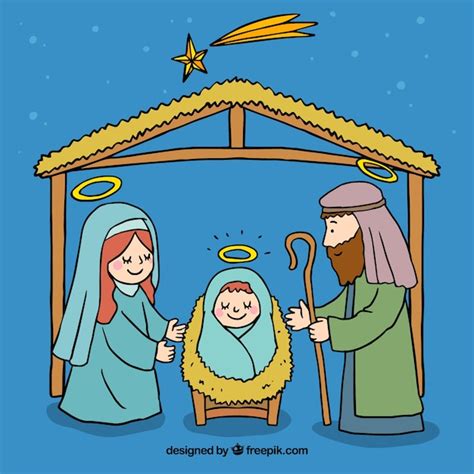 Free Vector | Cute nativity scene