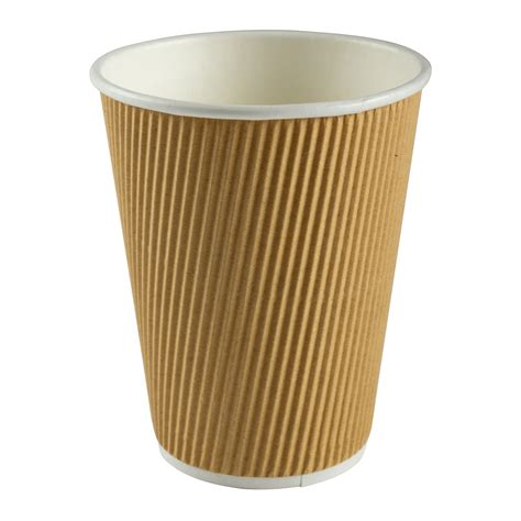 Hy Pax - 12 Oz Kraft Ripple Hot Paper Cup Nature Color - 40/Sleeve - Bulk Mart