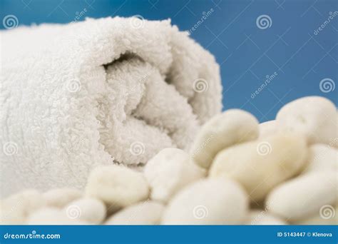 White towel on the beach stock image. Image of colorful - 5143447