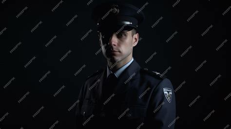 Premium AI Image | Police officer in uniform studio white background professional photography