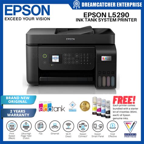 Epson L5290 EcoTank Wi-Fi All-in-One Inkjet Printer Print Scan Copy Fax with ADF [Brand New ...