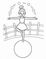 Acrobat Balancing On Ball coloring page  Download Free sketch template