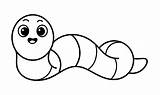 Cute Earthworm Coloring Page Cartoon Vector Illustration Stock  sketch template