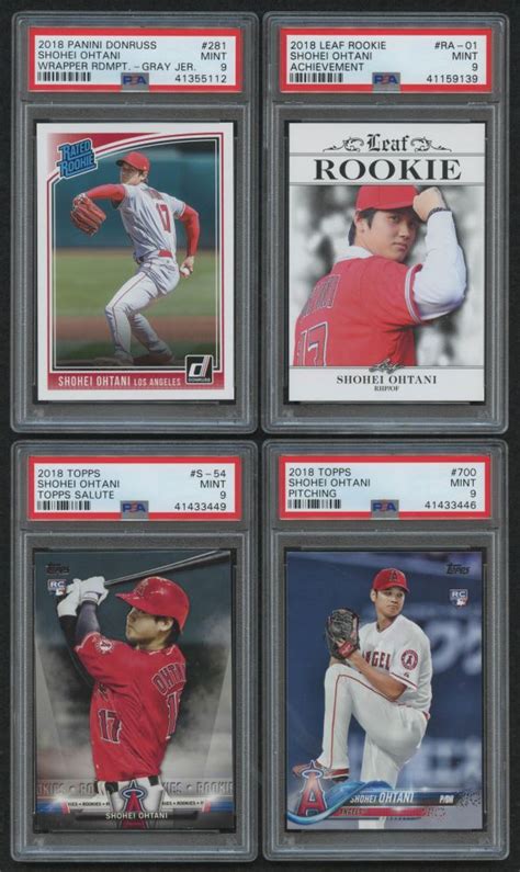 Lot of (4) PSA Graded 9 Shohei Ohtani Rookie Cards with 2018 Donruss ...