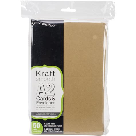 Darice Heavyweight A2 Cards/Envelopes (4.375X5.75) 50/Pkg-Kraft ...