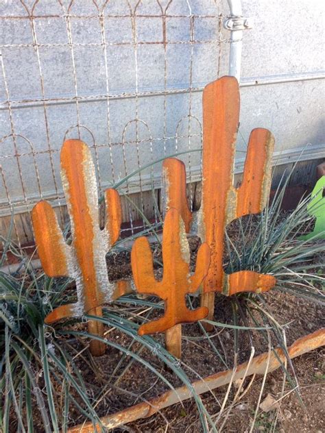 Rustic metal southwestern cactus | Rustic metal, Garden and yard, Rustic