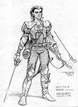 Female Elf Bard Coloring Page sketch template