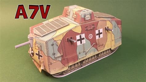 A7V Tank paper Model, A7V Papercraft, How to Make Tank from Paper, WW1 ...