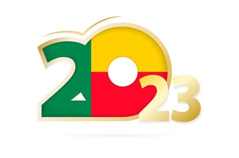 Premium Vector | Year 2023 with benin flag pattern