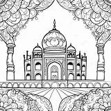 Taj Mahal Intricate Design Coloring Page 57702 46469 sketch template
