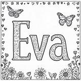 Coloring Page Of The Name Eva Download Or Print For Free sketch template