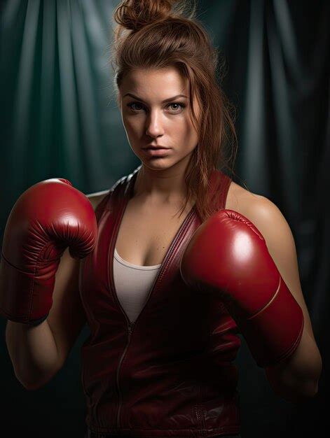 Premium AI Image | a woman wearing boxing gloves