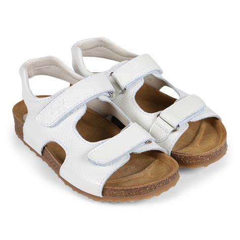 Il Gufo Velcro Strap Leather Sandals in White — BAMBINIFASHION.COM