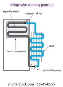 Drawing Working Principle Refrigerator Stock Vector (Royalty Free) 1694142799 | Shutterstock