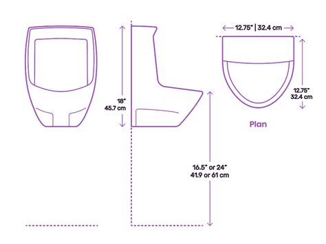 American Standard Maybrook Universal Urinal Dimensions & Drawings | Dimensions.Guide