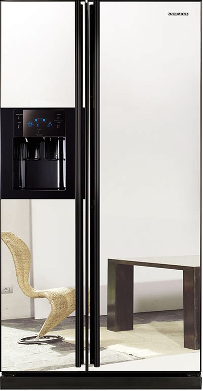 Samsung refrigerator with mirror doors - side by side fridge freezer