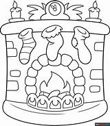 Coloring Sheet Printable Of Easy Christmas Fireplace  Free sketch template