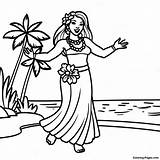 Hula Dancer At Luau Coloring Page  Pagescom sketch template