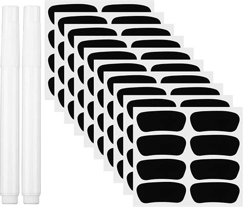 140 Pairs Eye Black Stickers with 2 White Pencils, Eye Black Stickers ...