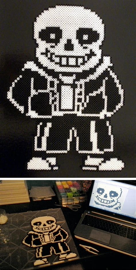 Undertale's Sans Made Out of Perler Beads by Glugglor on Newgrounds