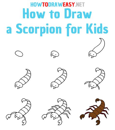 How to Draw a Scorpion for Kids - How to Draw Easy