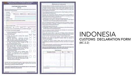 Indonesian Customs Declaration Form