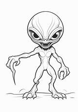 Aliens Coloring Pages Vol 5  Sheets Monster TPT sketch template