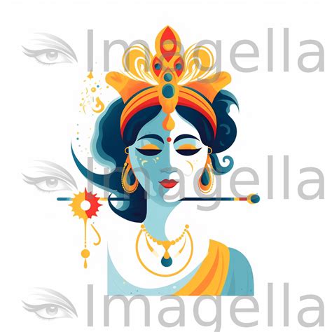 Top-Quality Krishna Clipart: Minimalist Art Style, Vector, 4K – IMAGELLA