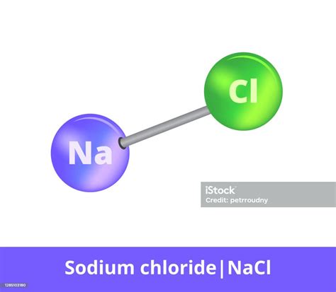 Vector Ballandstick Model Of Chemical Substance Icon Of Sodium Chloride ...