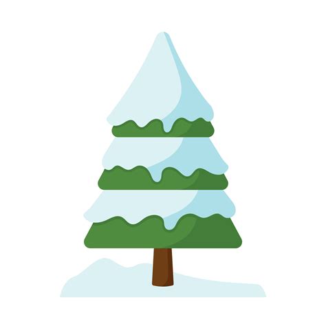 Winter Tree with Snow in Animated Cartoon Flat Vector Design 13500394 Vector Art at Vecteezy