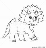Triceratops Coloring Page sketch template