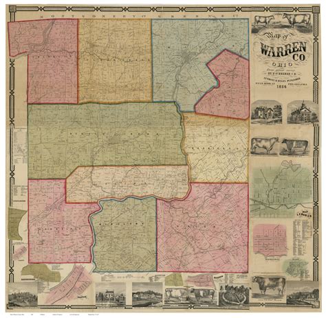 Warren County Ohio 1856 - Old Map Reprint - OLD MAPS