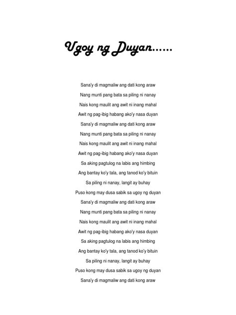 Ugoy NG Duyan LYRICS | PDF