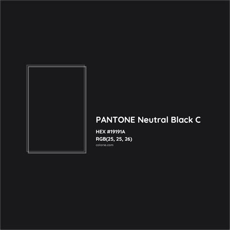 PANTONE Neutral Black C Complementary or Opposite Color Name and Code (#19191A) - colorxs.com