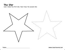 Free star shape activity sheets for school children