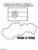 Slovakia Flag And Map coloring Page sketch template