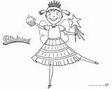 Pinkalicious Coloring Pages Dancing With Cupcake  Free Printable sketch template
