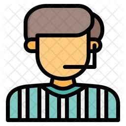 Referee Icon - Download in Colored Outline Style