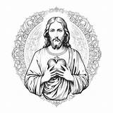 Sacred Heart Of Jesus 2023  Catholic Coloring Page sketch template