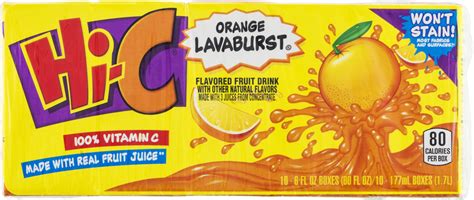 Hi-C Fruit Juice Box Orange Lavaburst - 10 CT Hi-C(25000013058 ...