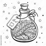 Love Potion Bottle Drawing Sketch Coloring Page sketch template