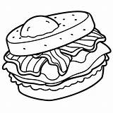 A Sandwich With bacon And Eggs Coloring Page 50275135 Vector Art At  sketch template