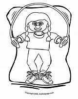 Jump Rope Girl  Free Coloring Pages For Kids Printable sketch template