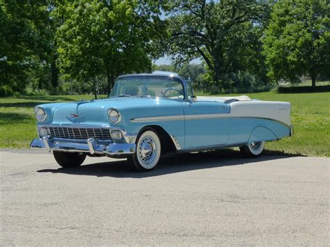 1956 Chevrolet Bel Air Nassau Blue and India Ivory Convertible, Body Off Restoration 265cu ...