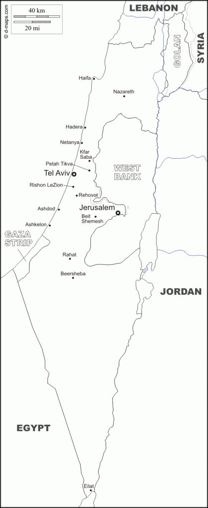 Israel Outline Map Printable - Printable Maps