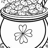 St Patricks Day Pot Of Gold Coloring Page · Creative Fabrica sketch template
