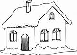 Winter House With Snow Coloring Page  Wecoloringpagecom sketch template