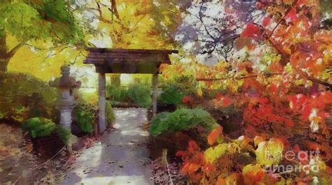 Japanese Garden in Autumn Painting by Putterhug Studio - Fine Art America