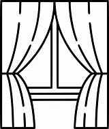 Window Curtains Coloring Page Get Pages Sketch sketch template