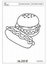 Hamburger Boyama Sayfaları sketch template